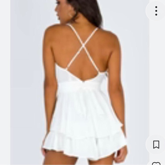 Princess Polly White Layered Romper,Small Size , bridal - Picture 2 of 6